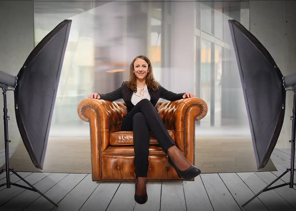 Professional interview studio setup